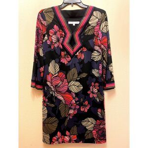 Trina Turk Kaylan 3/4 sleeve Floral Jersey Shift Dress - Size 6